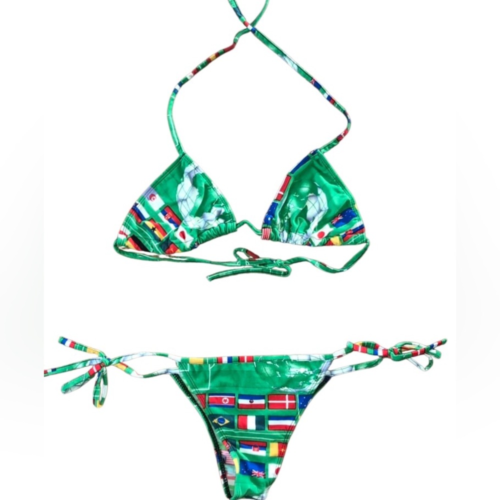Colorful coexist Flag Print Bikini Set